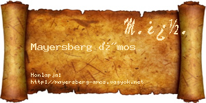 Mayersberg Ámos névjegykártya